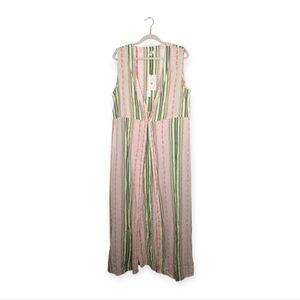 NWT Crazy Train Neon Multicolor Stripe Long Duster Coverup Size L